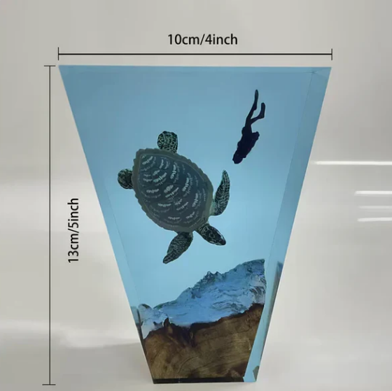Large Turtle Resin Lamp