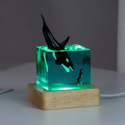 Ocean Resin Night Light Cube