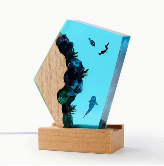 Turtle, Whale & Jellyfish Resin Lamp