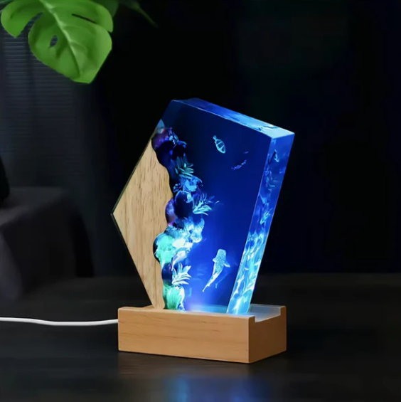 Turtle, Whale & Jellyfish Resin Lamp