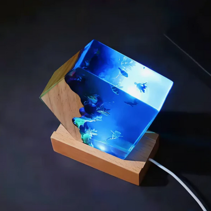 Turtle, Whale & Jellyfish Resin Lamp