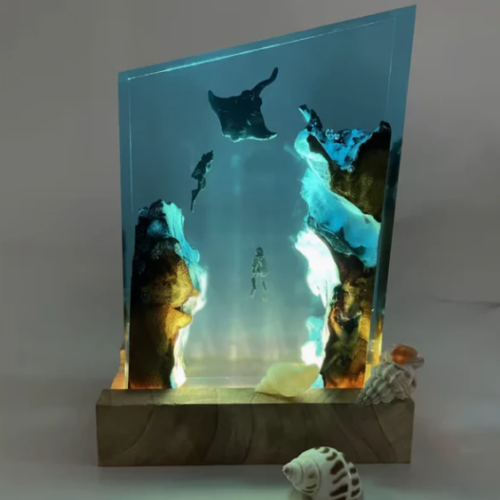 Batfish Resin Lamp