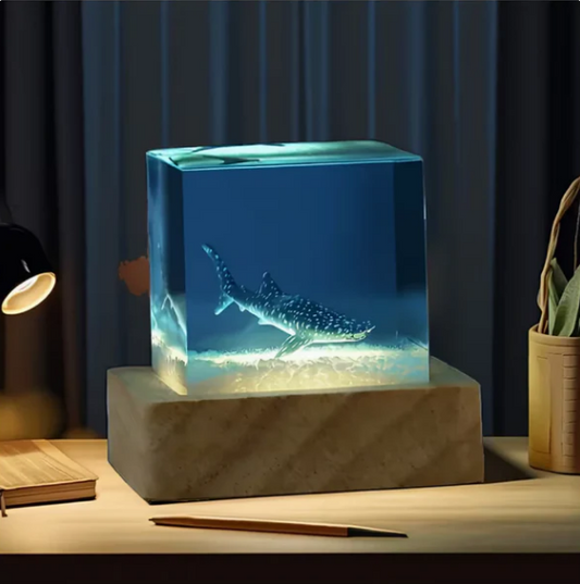 Single Whale Resin Lamp