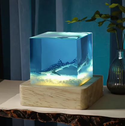 Single Whale Resin Lamp